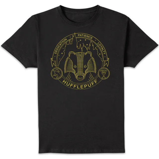 Harry Potter Hufflepuff Badger Badge Men's T-Shirt - Black