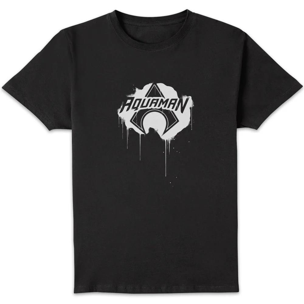 Justice League Graffiti Aquaman Men's T-Shirt - Black - S Image 1