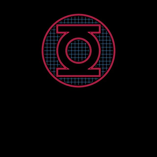 Justice League Green Lantern Retro Grid Logo Men's T-Shirt - Black
