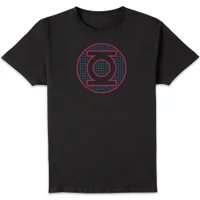 Justice League Green Lantern Retro Grid Logo Men's T-Shirt - Black - undefined undefined