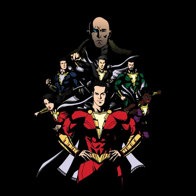 Shazam Team Up Men's T-Shirt - Black