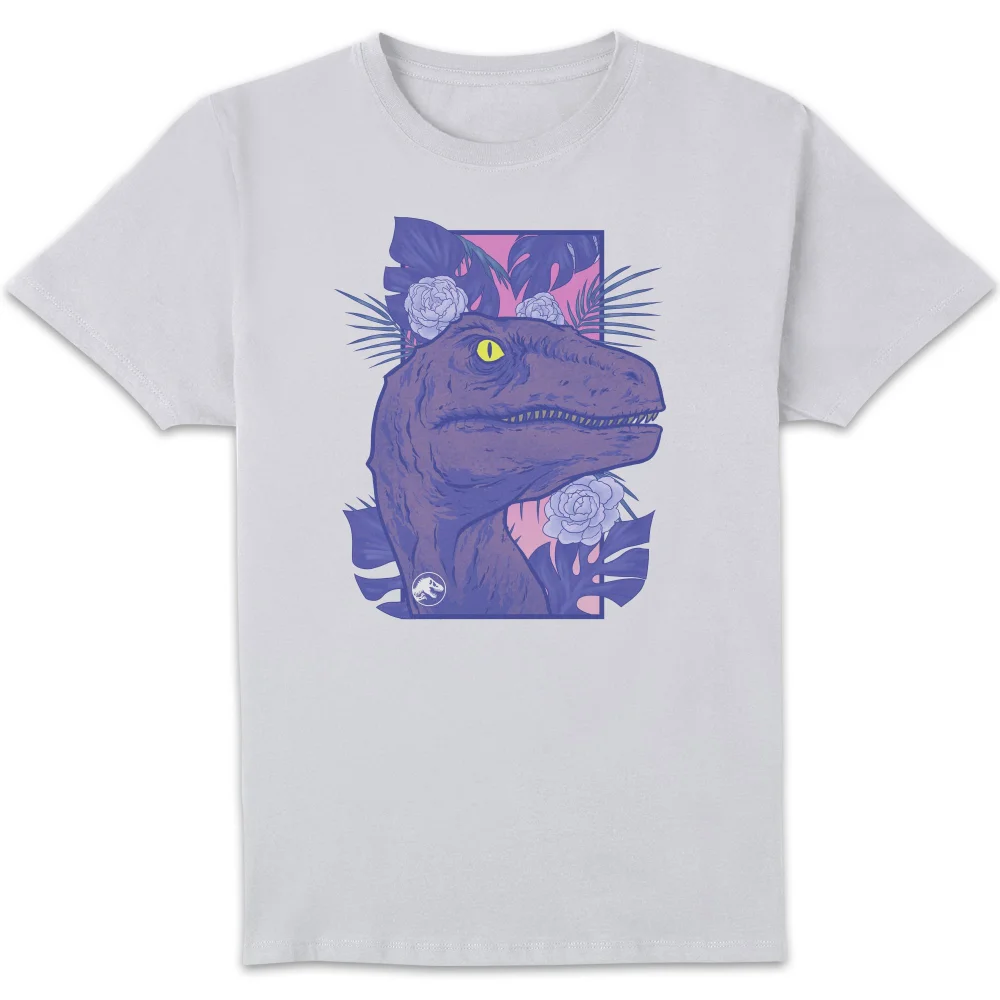 Jurassic Park Primal Floral Raptor T-Shirt - White - S Image 1