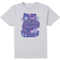 Jurassic Park Primal Floral Raptor T-Shirt - White - undefined undefined