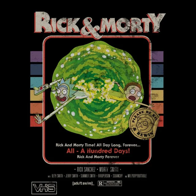 Rick and Morty Get Schwifty Retro Rental T-Shirt - Black