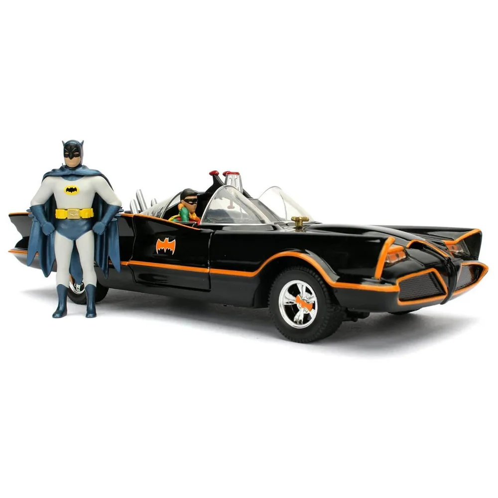 Jada Die Cast 1:24 1966 Batmobile with Diecast Batman and Robin Image 1