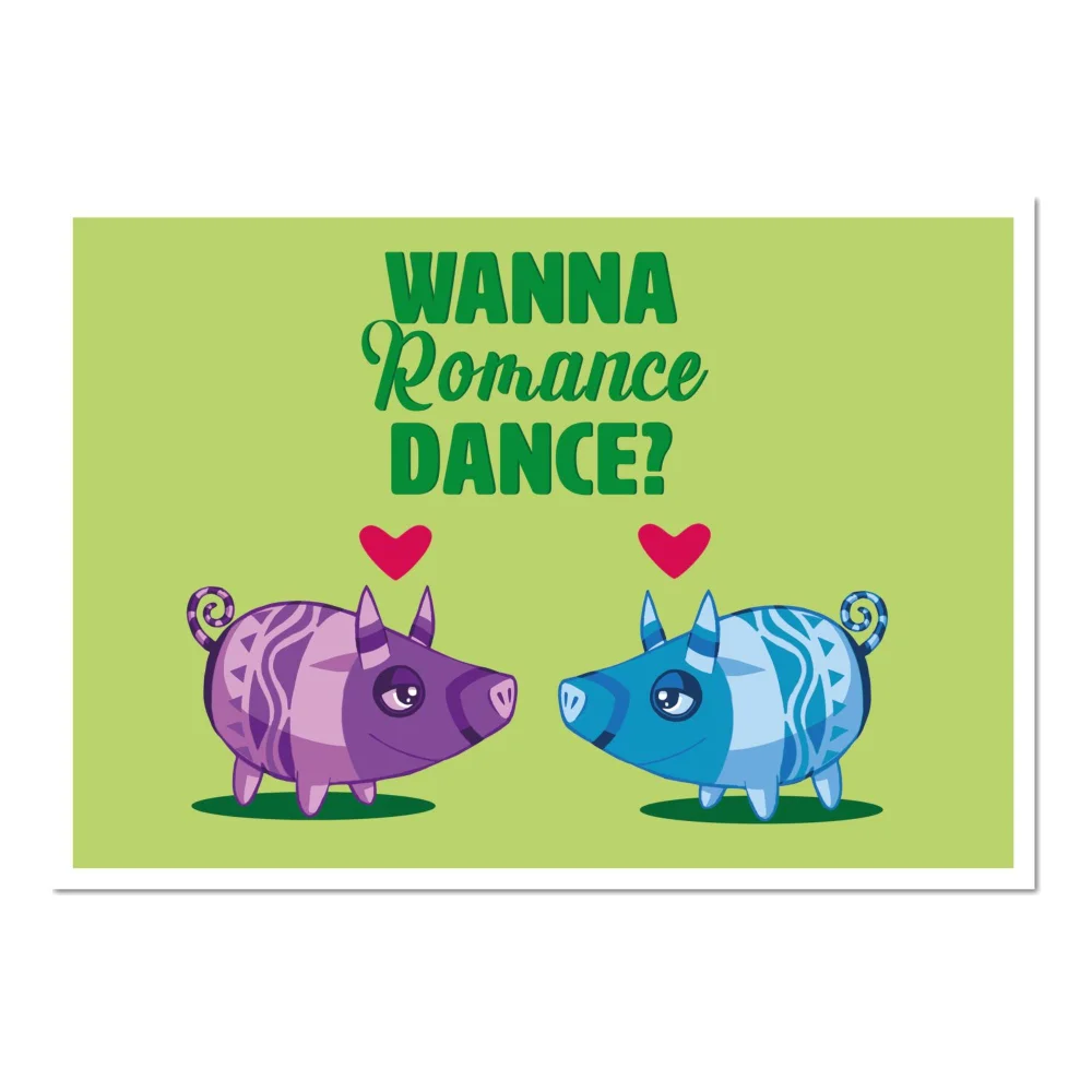 Viva Piñata Wanna Romance Dance Pig Art Print Giclee Art Print - A4 - Print Only Image 1