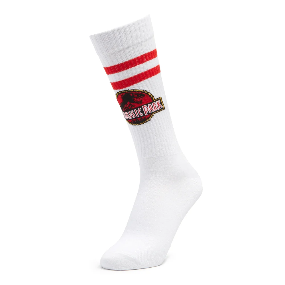 Men's Jurassic Park Logo Sports Socks - White - UK 4-7.5 Image 1
