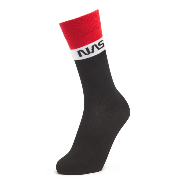 Men's NASA Block Panel Sports Socks - Black