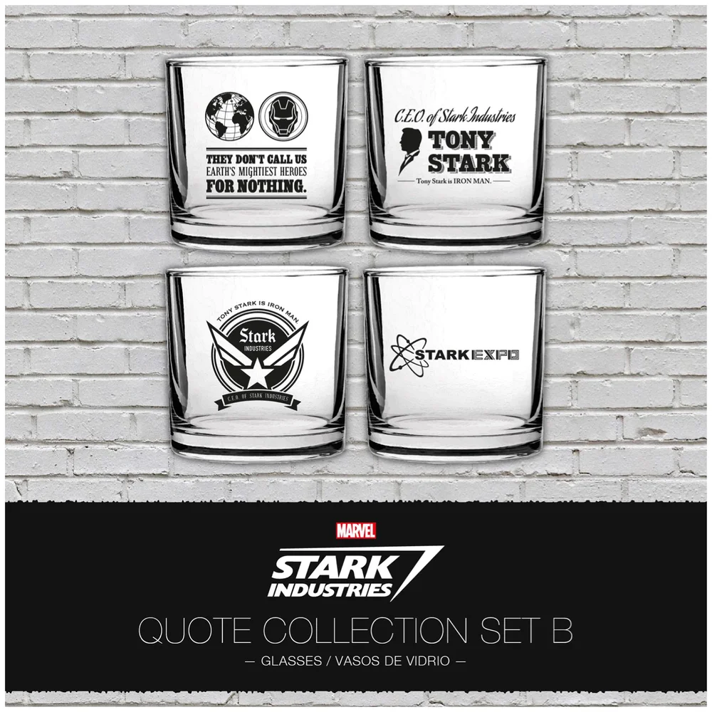 Marvel Iron Man Stark Industries Glass Set 4 pack Image 1