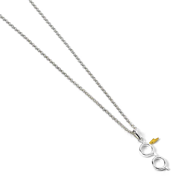 Harry Potter Sterling Silver Glasses and Lightning Bolt Necklace