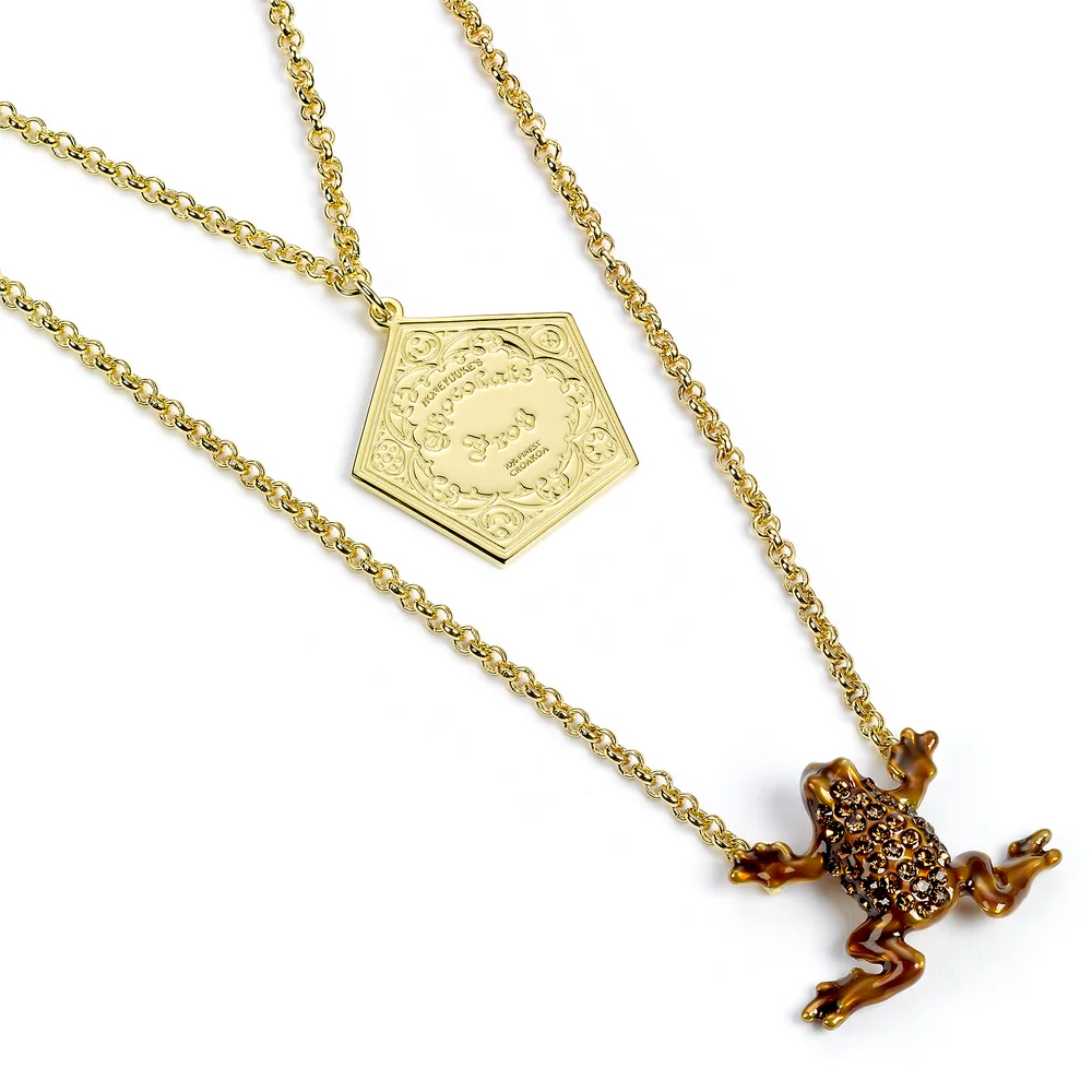Harry Potter Sterling Silver Chocolate Frog Necklace Embellished with Swarovski Crystals Image 1