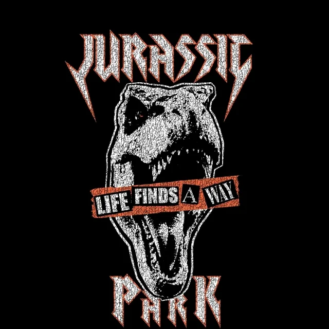 Jurassic Park Rex Punk Men's T-Shirt - Black