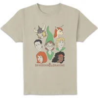 Dungeons & Dragons D&D Cartoon The Party Unisex T-Shirt - White Vintage Wash - undefined undefined