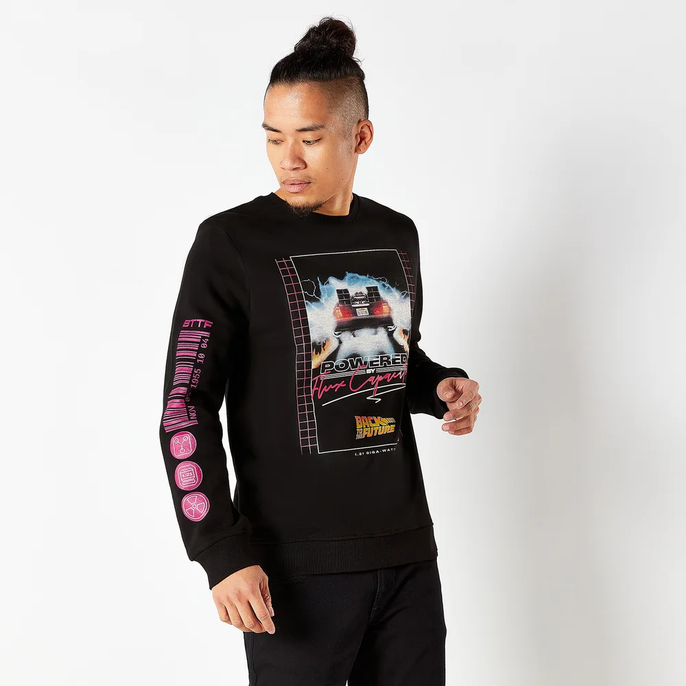 Back To The Future Flux Capacitor 80s Sweatshirt - Black - S Image 1