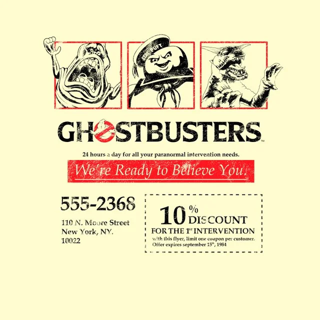 Ghostbusters Flyer Unisex T-Shirt - White Vintage Wash