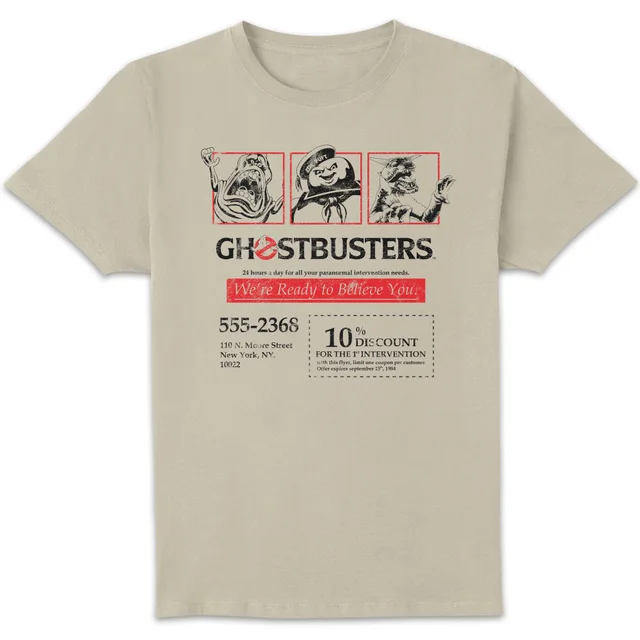 Ghostbusters Flyer Unisex T-Shirt - White Vintage Wash