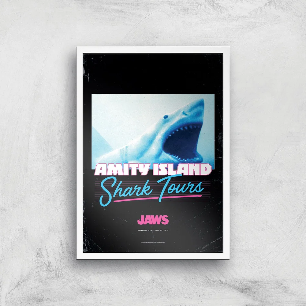 Jaws Amity Island Shark Tours Giclee Art Print - A3 - White Frame Image 1