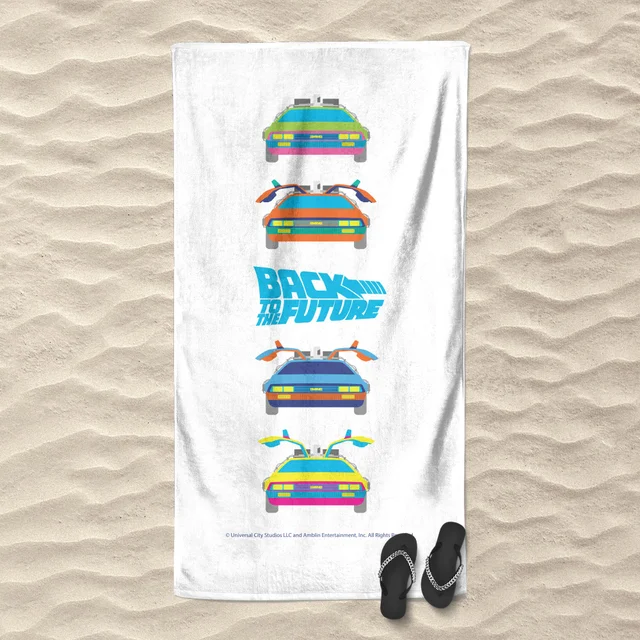 Back To The Future Car Print Beach Towel