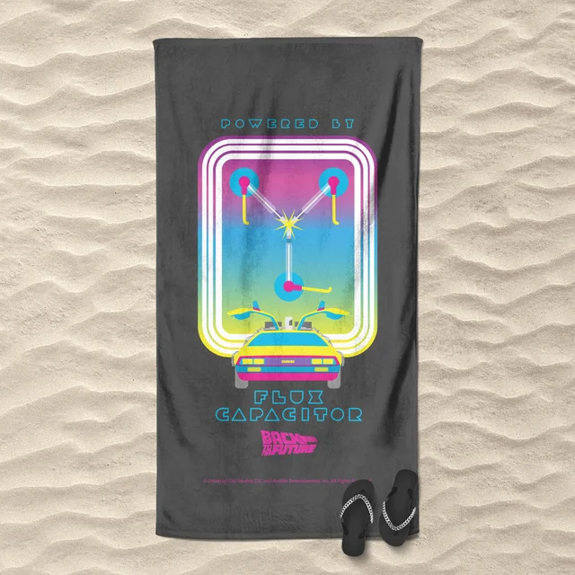 Back To The Future Flux Capacitor Beach Towel