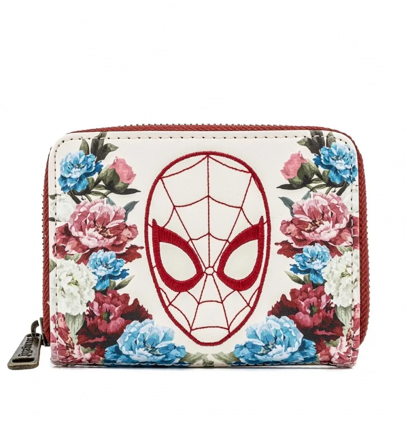 Loungefly Marvel Spiderman Floral Zip Around Wallet Image 1