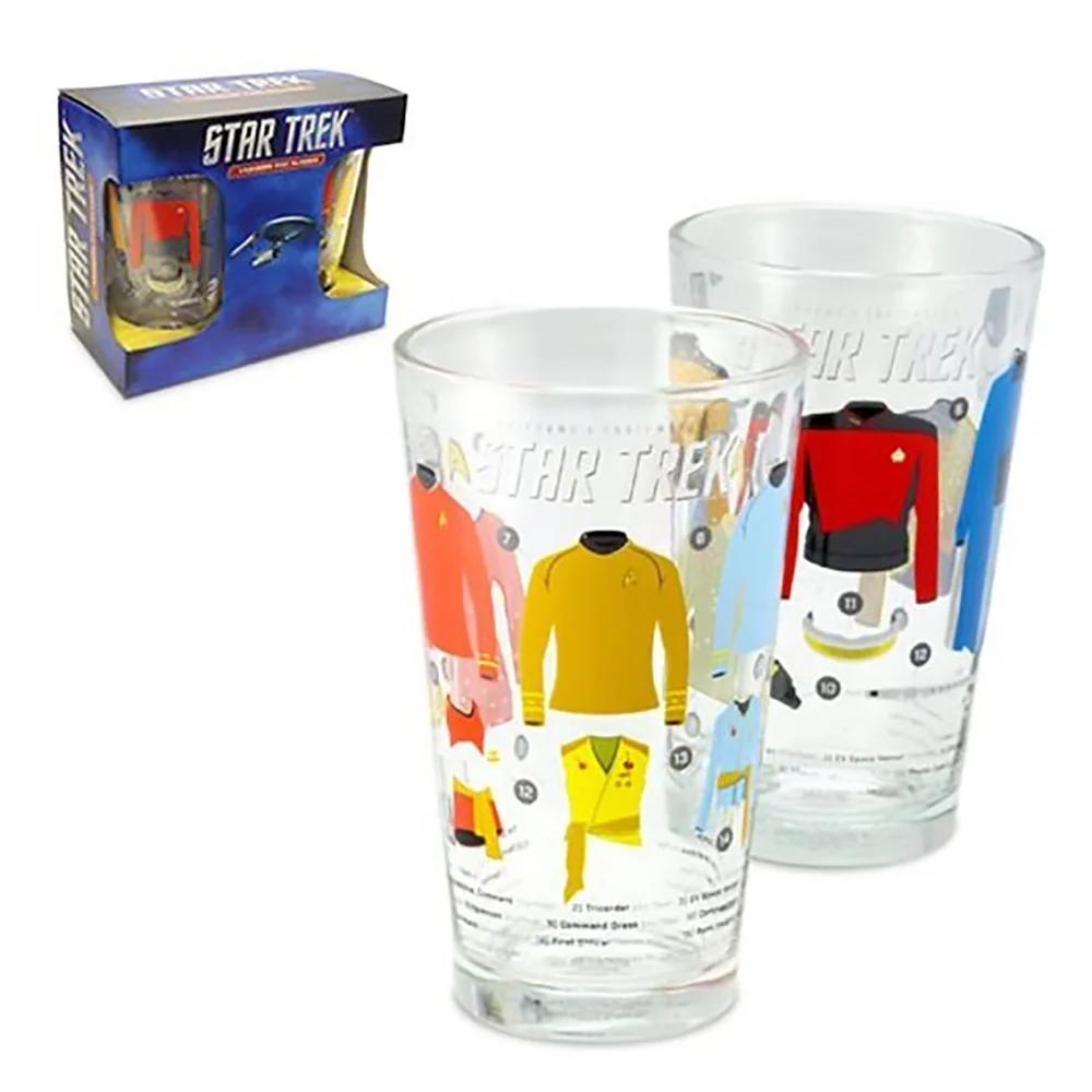 Coop Star Trek Uniforms & Equipment Pint Glasses Set of 2 Image 1