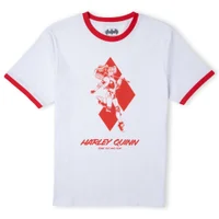 Batman Villains Harley Quinn Unisex Ringer T-Shirt - White / Red - undefined undefined