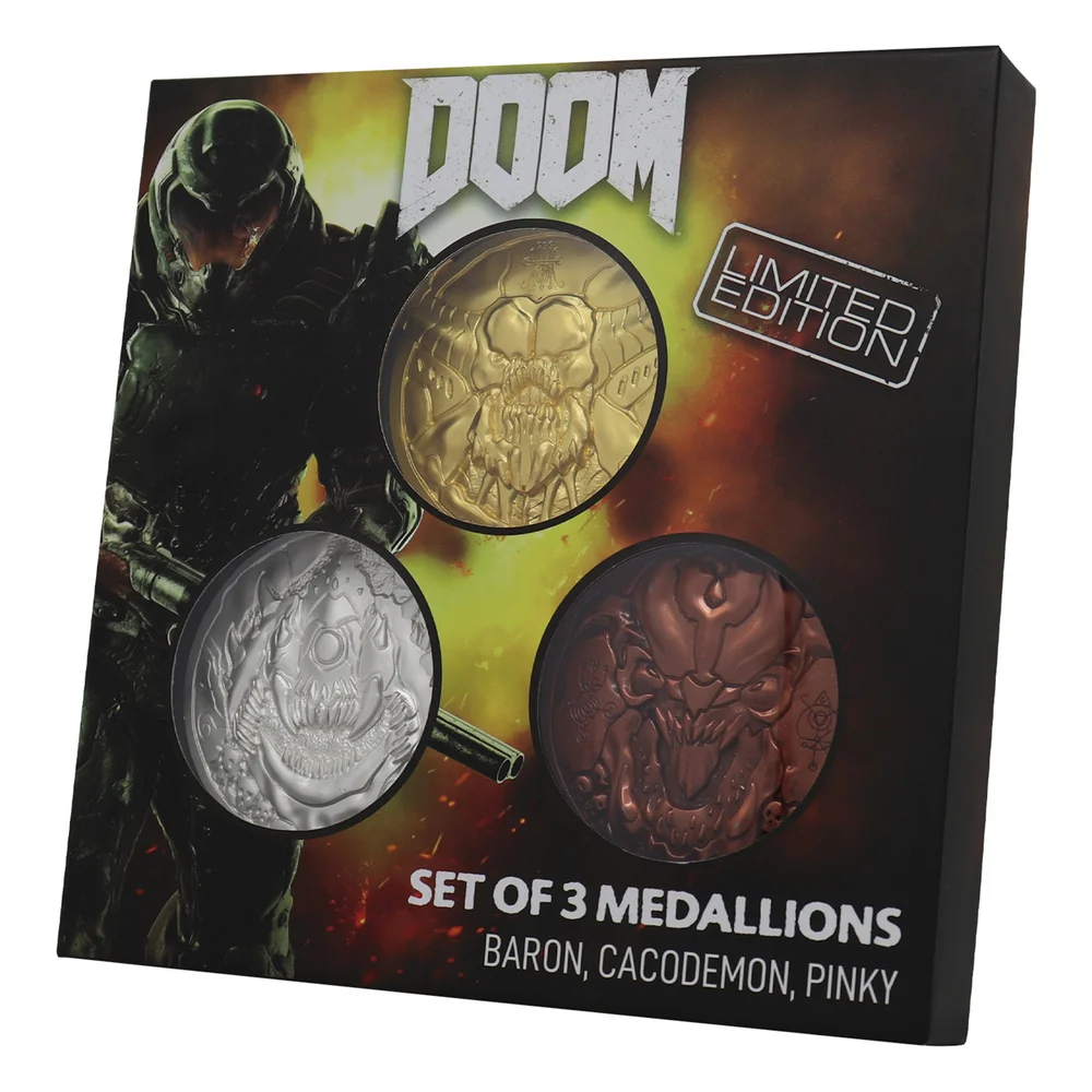 DUST! Doom 5th Anniversary Limited Edition Set of 3 Medallion Collection - Zavvi Exclusive Image 1