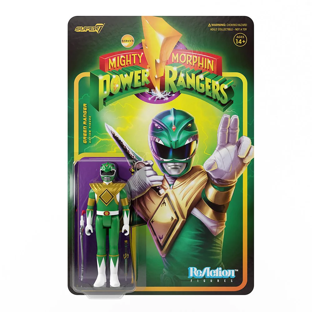 Super7 Mighty Morphin Power Rangers ReAction Figure - Green Ranger Image 1