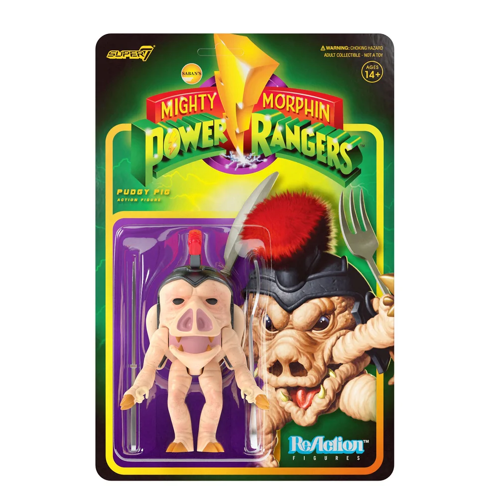 Super7 Mighty Morphin Power Rangers ReAction Figure - Pudgy Pig Image 1