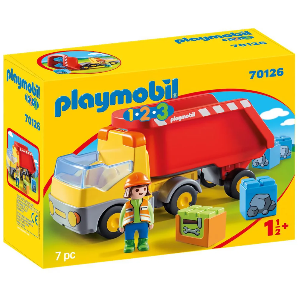 Playmobil 1.2.3 Dump Truck for Children 18 Months+ (70126) Image 1