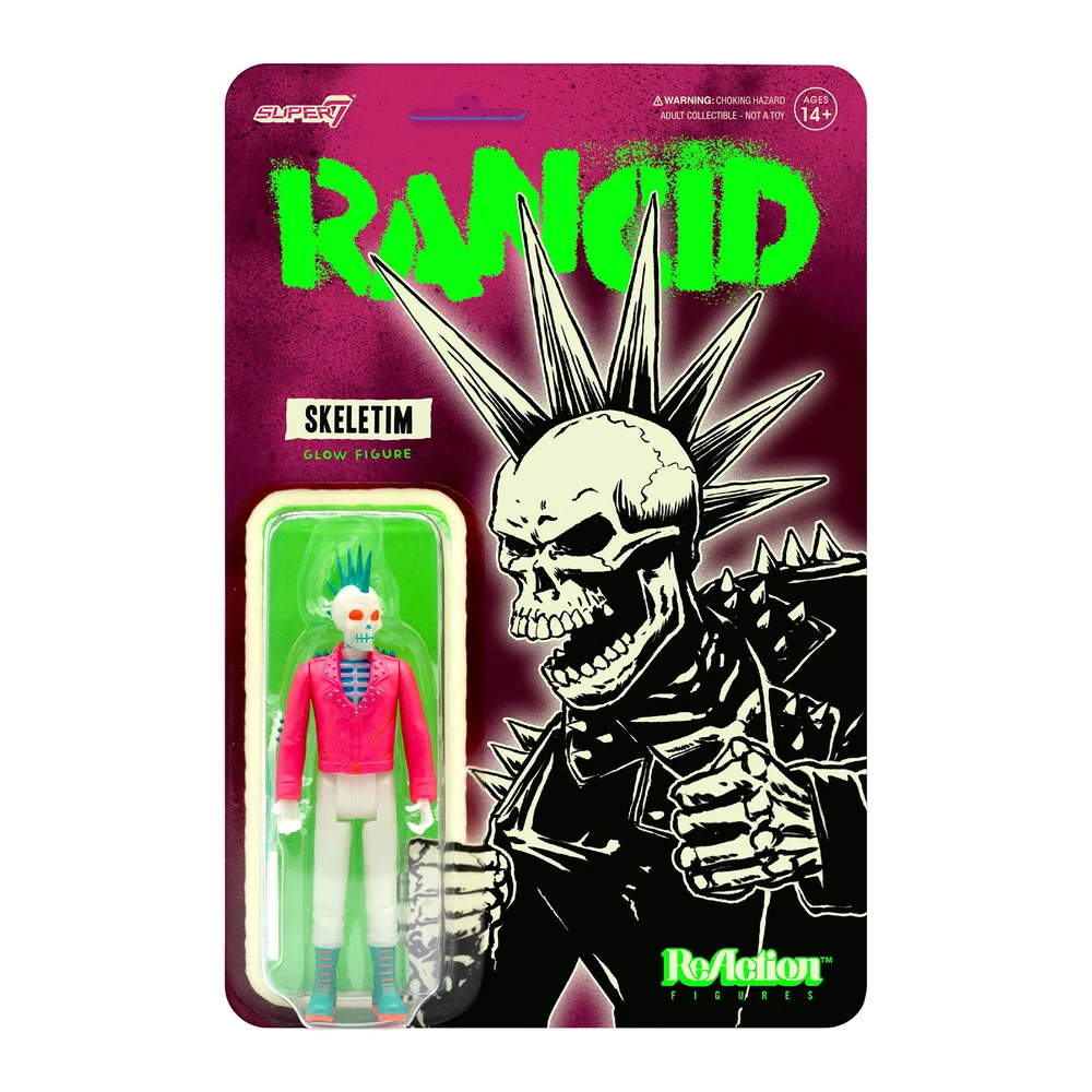Super7 Rancid ReAction Figure - Skeletim (Glow) Image 1