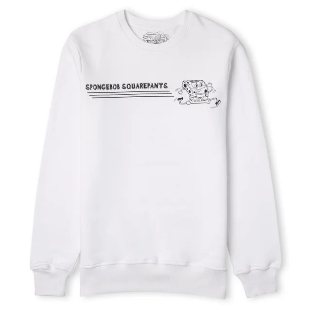 Spongebob Squarepants Sprinting Through The Sea Unisex Sweatshirt - White