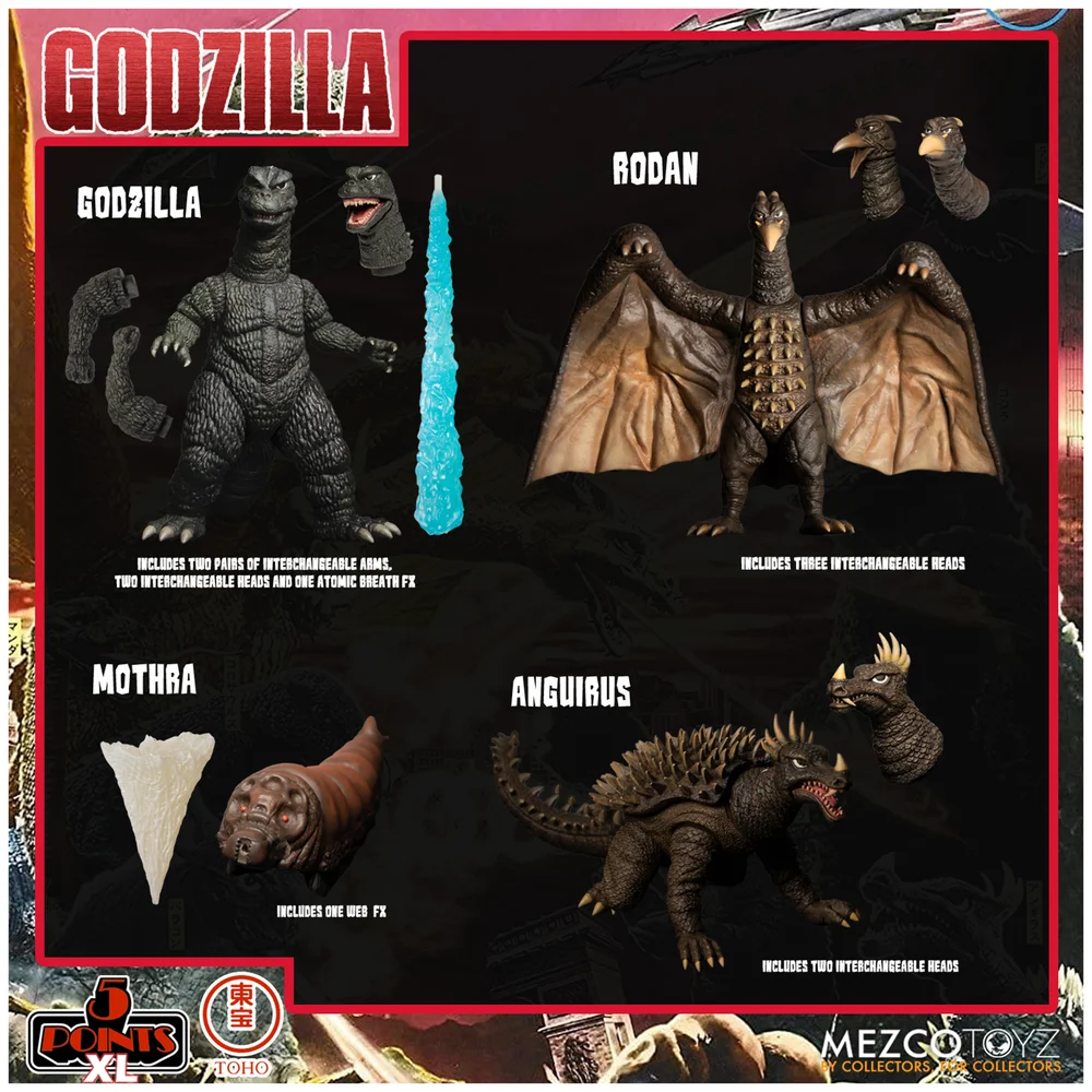 Mezco Godzilla: Destroy All Monsters Round One 5 Points XL Deluxe Box Set Image 1