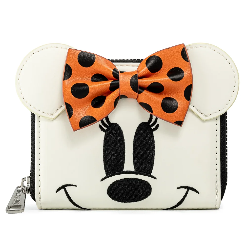 Loungefly Disney Ghost Minnie Glow In The Dark Cosplay Zip Around Wallet Image 1