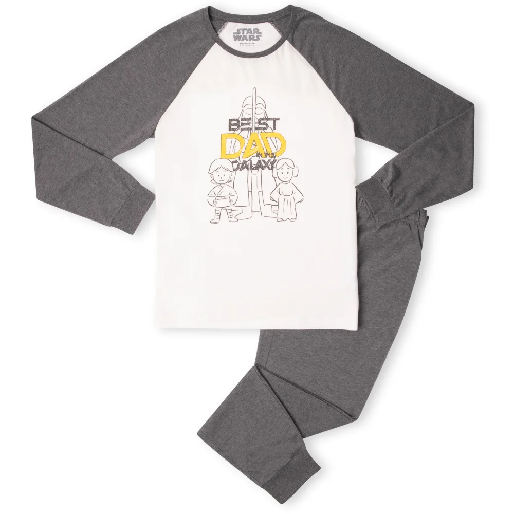 Best Dad In The Galaxy Men's Pyjama Set - White/Grey - XS Image 1