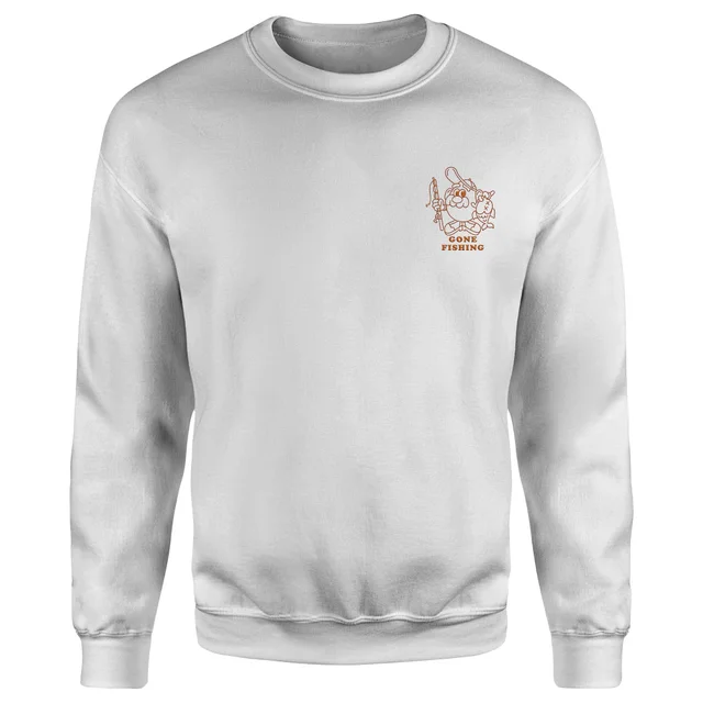 Mr. Potato Head Gone Fishing Unisex Sweatshirt - White