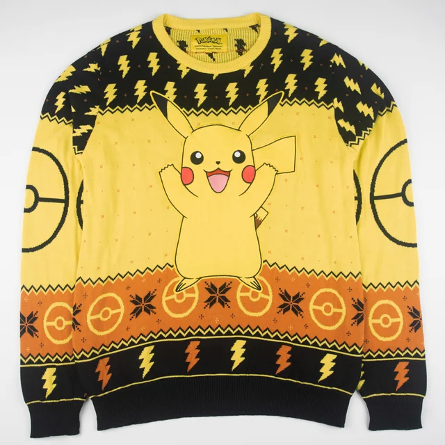 Pokémon Pikachu Christmas Knitted Jumper Black