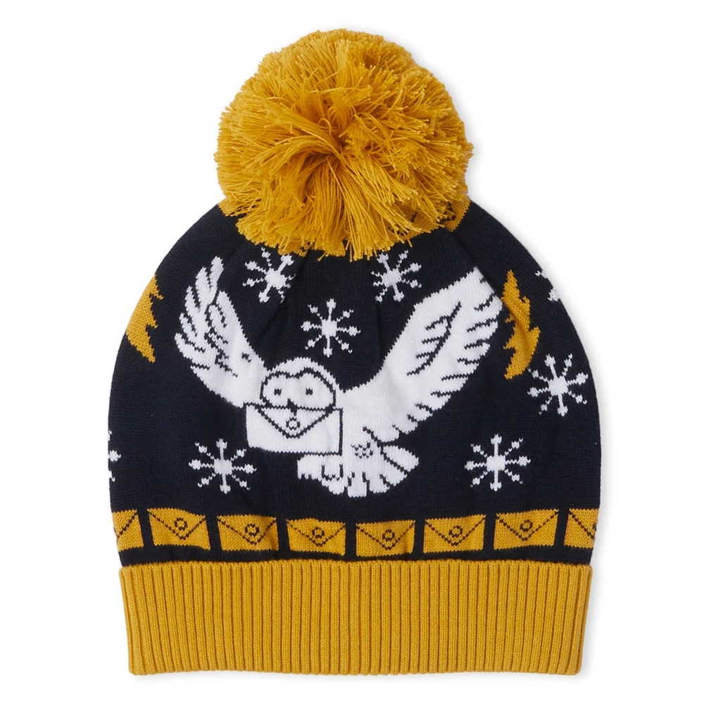 Harry Potter Owl Mail Christmas Beanie Navy Image 1
