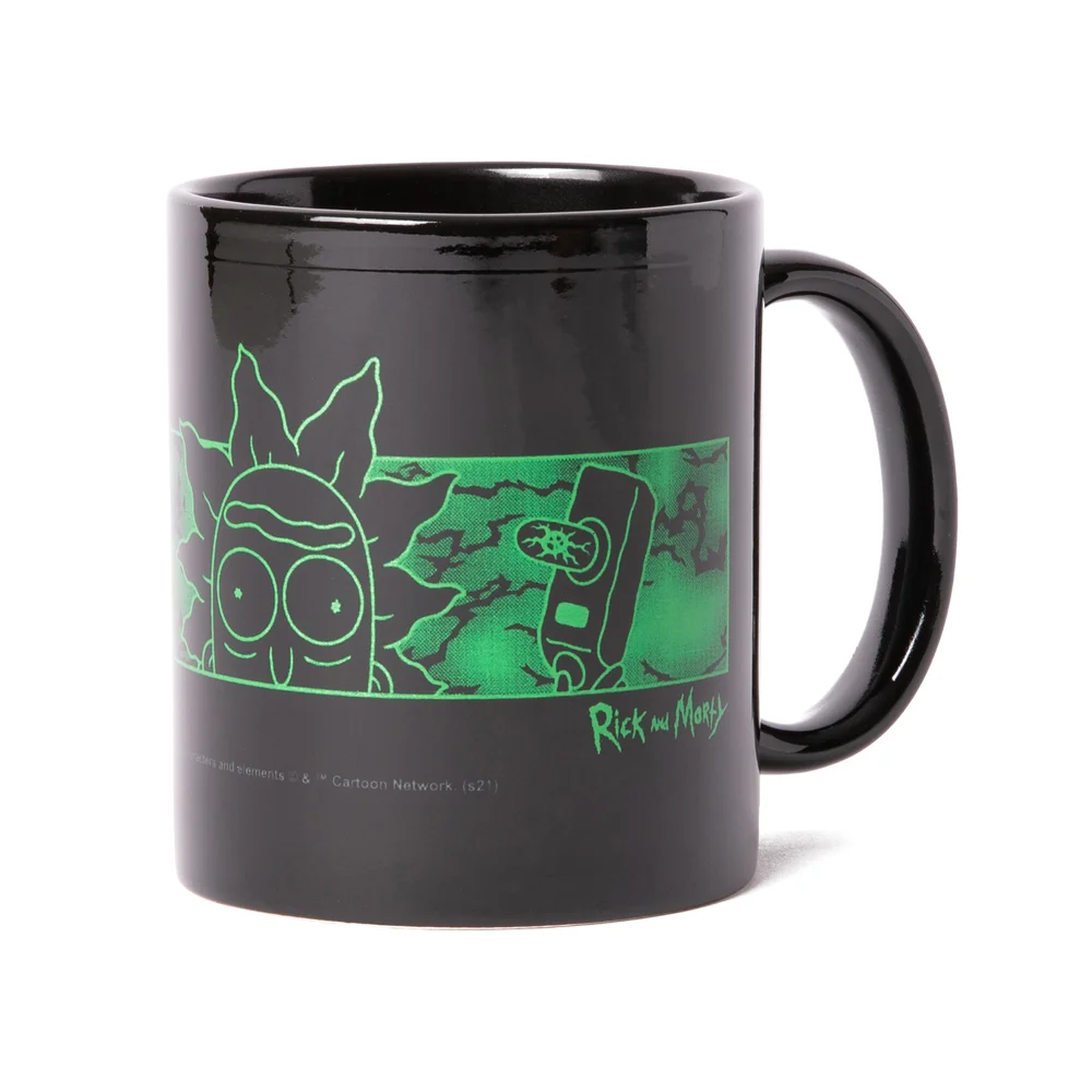 Rick and Morty Portal Heads Mug - Black Image 1