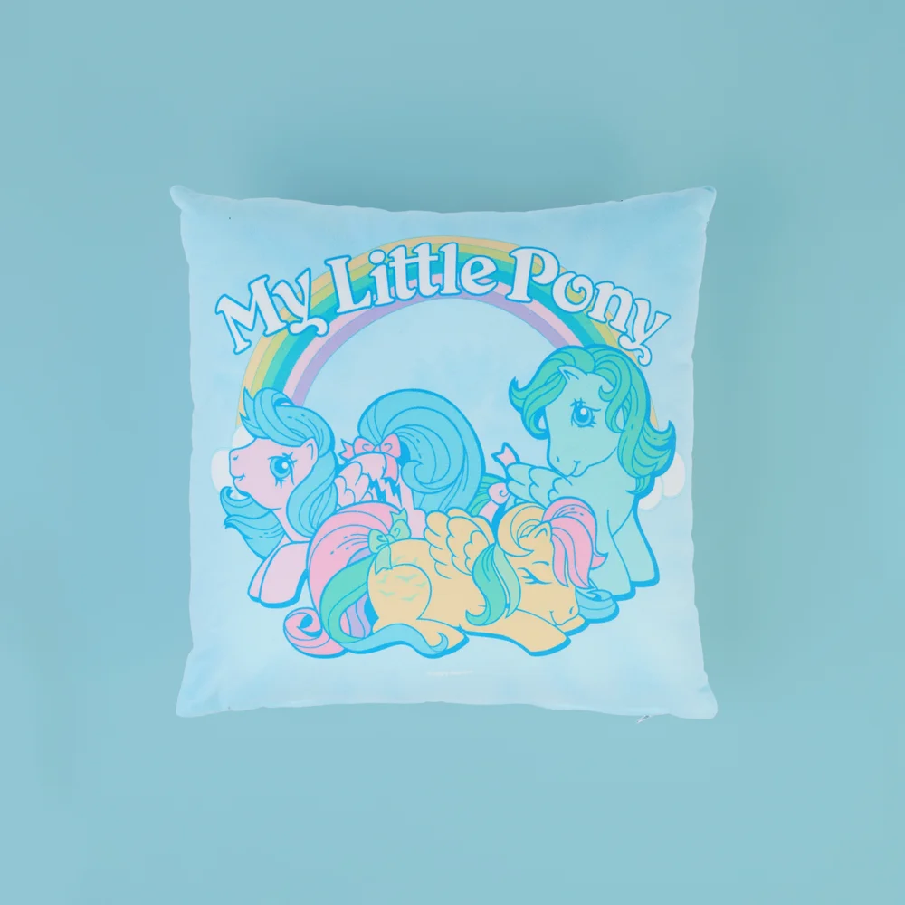 My Little Pony Retro Rainbow Square Cushion - 40x40cm - Soft Touch Image 1