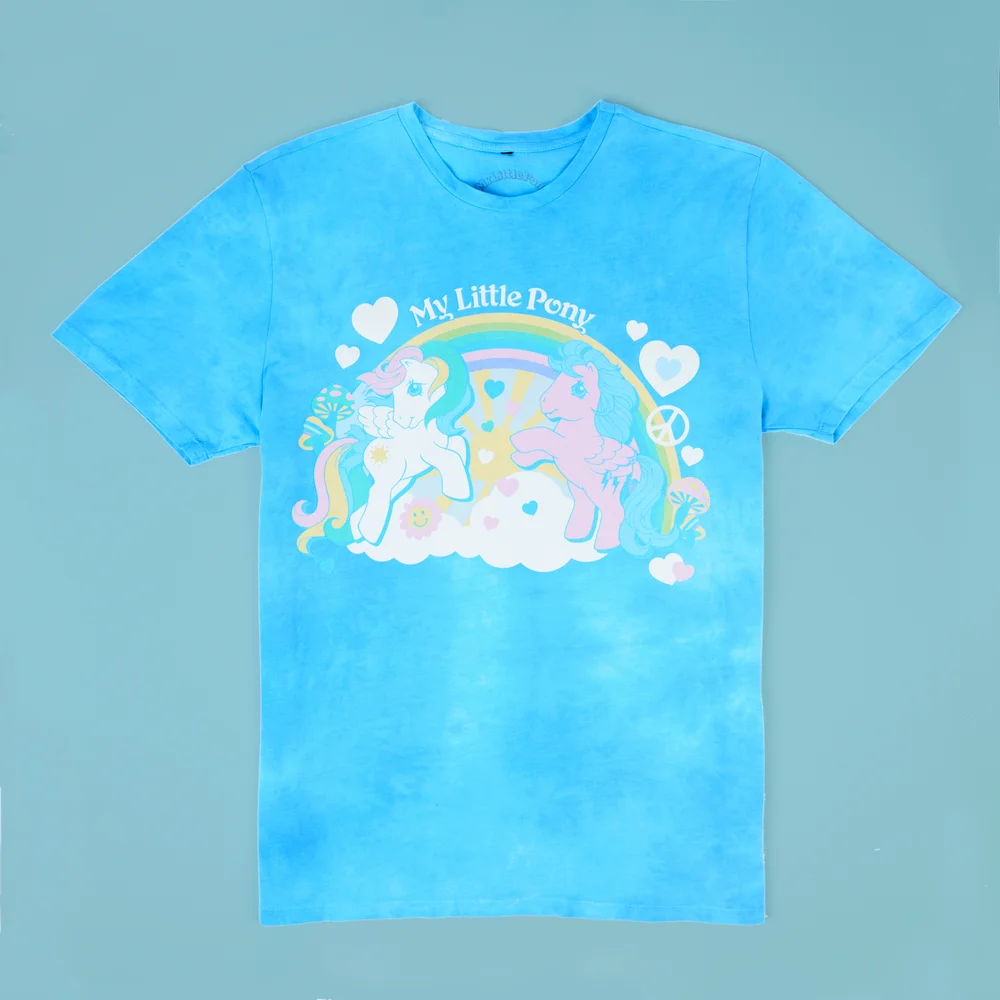 My Little Pony Retro Rainbow Unisex T-Shirt - Turquoise Tie Dye - S - Turquoise Tie Dye Image 1