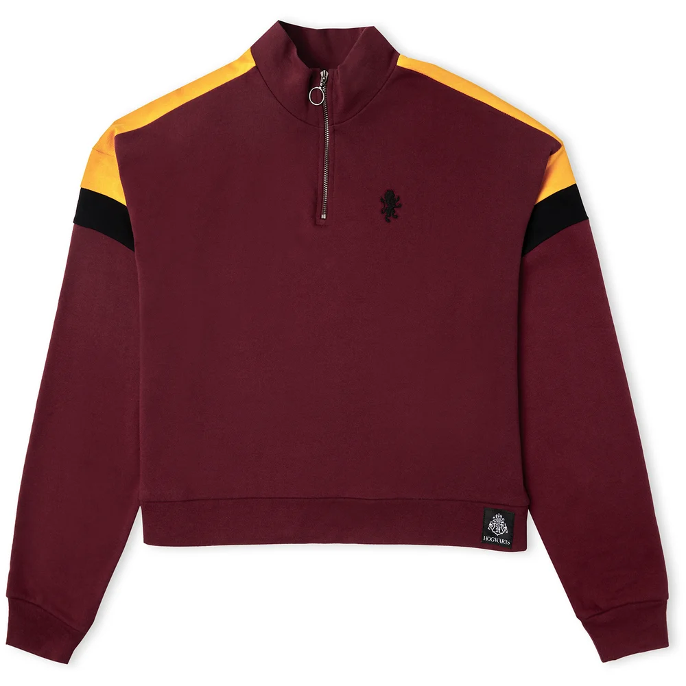 Gryffindor House Women's Funnel Neck Cropped Sweater - Burgundy - XS Image 1