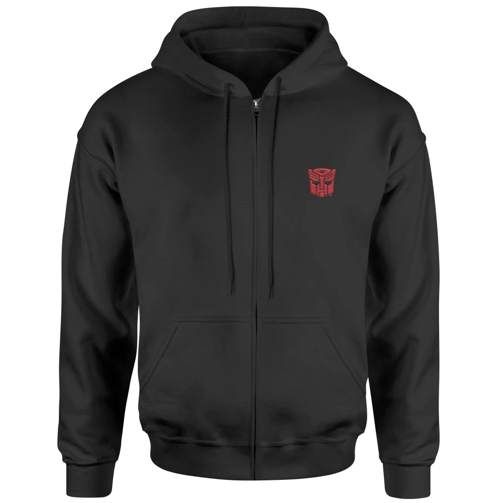 Transformers Autobot Embroidered Unisex Zipped Hoodie - Black - XS Image 1