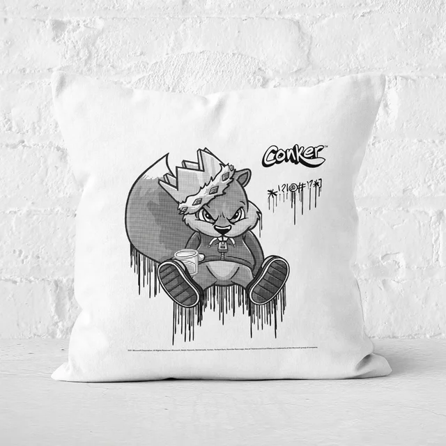 Conker Graffiti Square Cushion