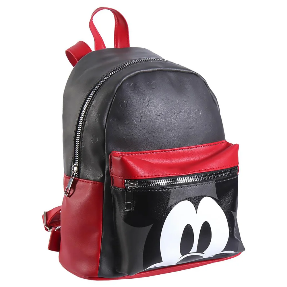 Disney Mickey Mouse Black And Red Faux-Leather Backpack Image 1