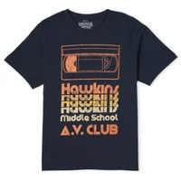 Stranger Things Hawkins AV Club Men's T-Shirt - Navy - undefined undefined