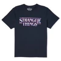 Stranger Things Chrome Logo Men's T-Shirt - Navy