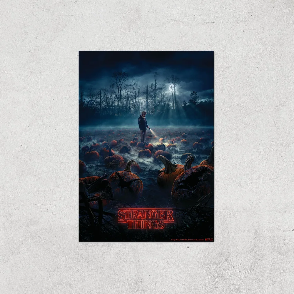 Stranger Things Pumpkin Patch Giclee Art Print - A4 - Print Only Image 1