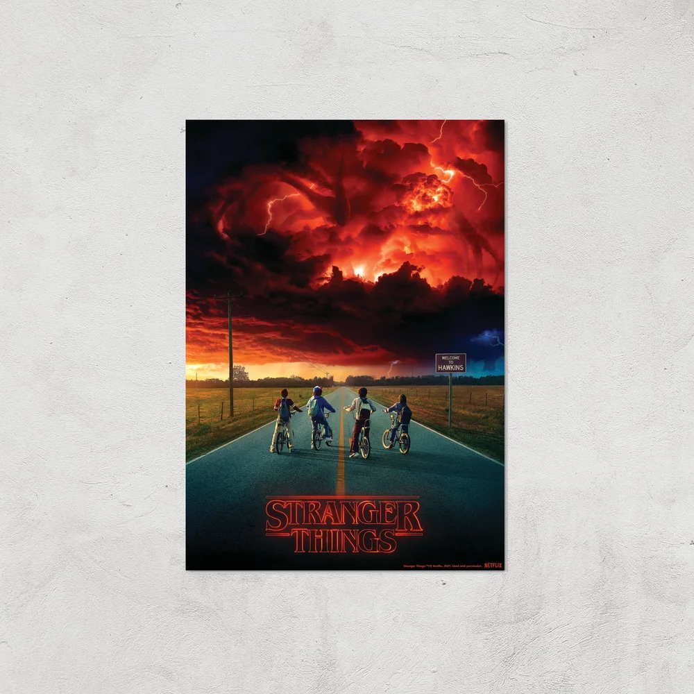 Stranger Things Welcome To Hawkins Giclee Art Print - A4 - Print Only Image 1