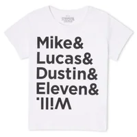 Stranger Things Character Lineup Women's T-Shirt - White - undefined undefined